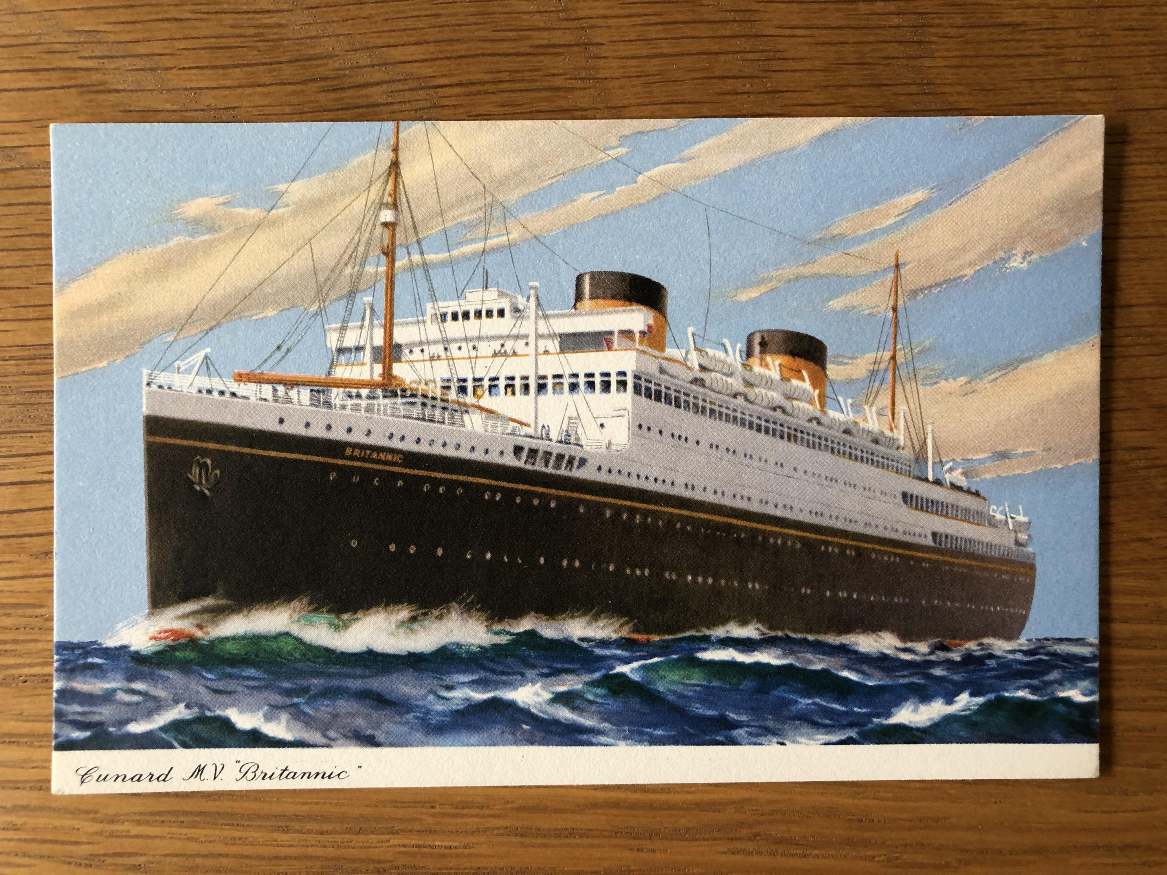 FULL COLOUR POSTCARD OF THE FAMOUS VESSEL THE MV BRITANNIC